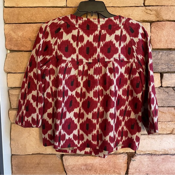 Michael Kors red tan linen 3/4 sleeve jacket Like New Medium - Picture 10 of 14